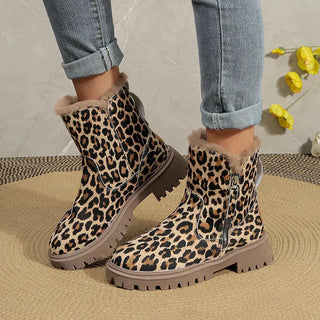 Winterstiefel Damen mit Leopardenmuster