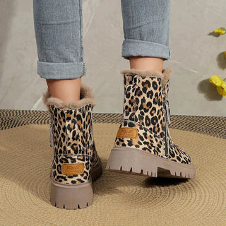 Winterstiefel Damen mit Leopardenmuster