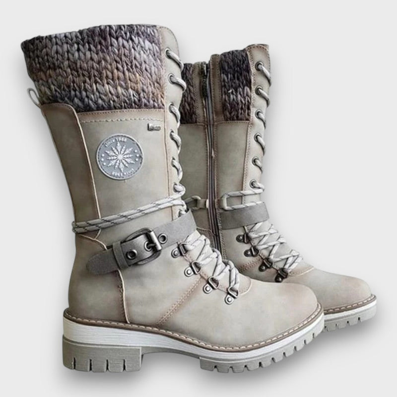 Naisten talvisaappaat neulevarrella