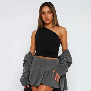 alya – one - shoulder - top damen mit raffung - Cecile LavelleSchwarz