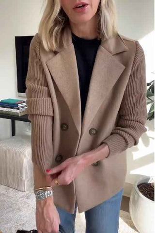 Damen Blazer Strickärmel Elegant