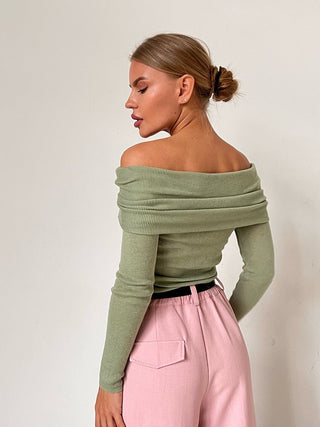 Ava – Off-Shoulder Longsleeve mit Drapierung - Cecile Lavelle