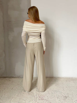 Ava – Off-Shoulder Longsleeve mit Drapierung - Cecile Lavelle