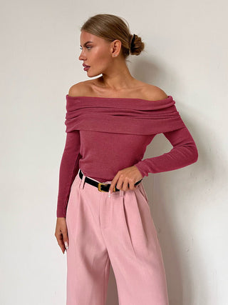 Ava – Off-Shoulder Longsleeve mit Drapierung - Cecile Lavelle