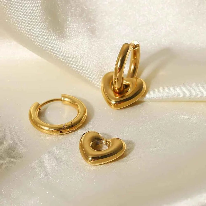 Ava – Hoop earrings with removable heart pendant for women