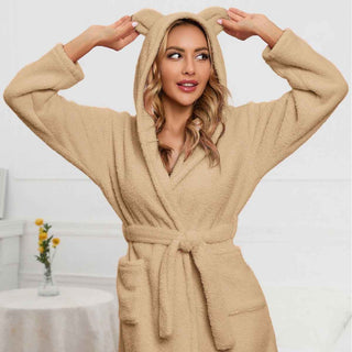 Bademantel Mit Kapuze Damen - Cecile LavelleRosa