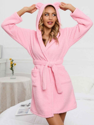 Bademantel Mit Kapuze Damen - Cecile LavelleRosa