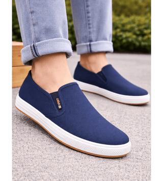 Bequeme Herren Komfortsohle Sneaker Zum Reinschlüpfen - Cecile LavelleBlau