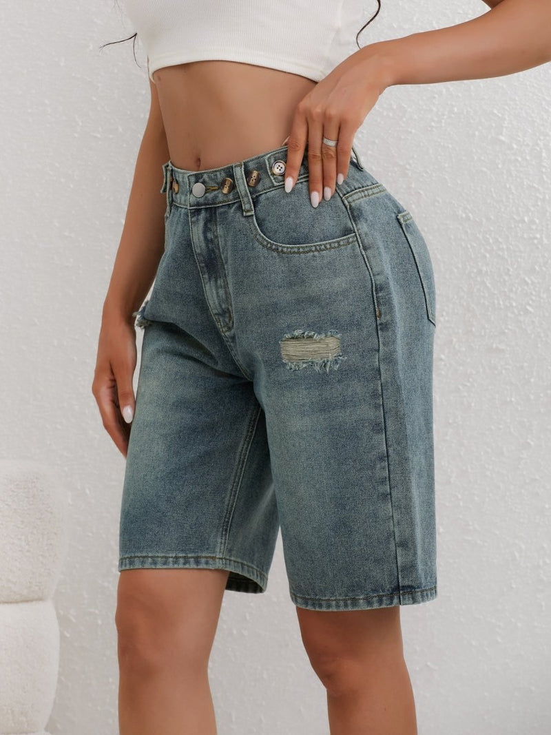 Bermuda Jeans Shorts Women High Waist