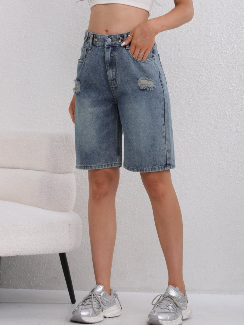 Bermuda Jeans Shorts Women High Waist