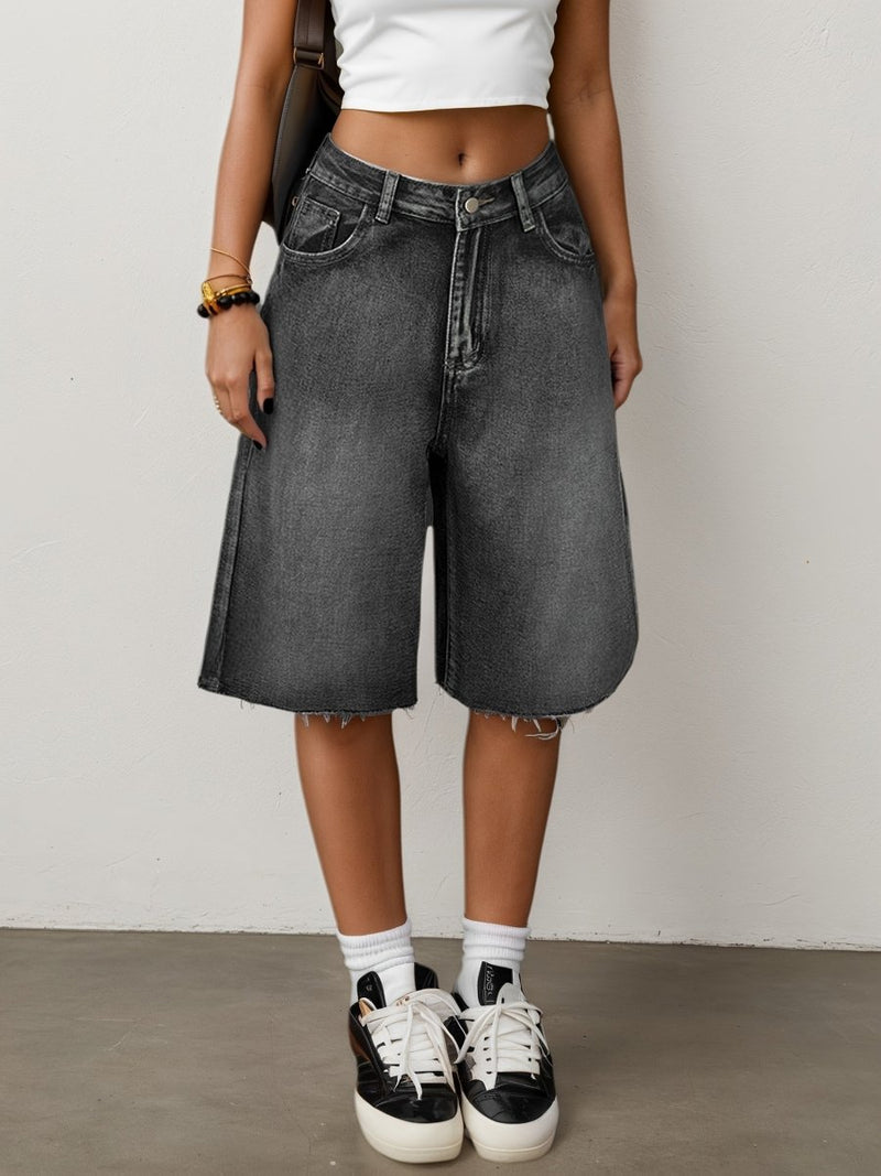 Bermuda Jeans Shorts Women High Waist