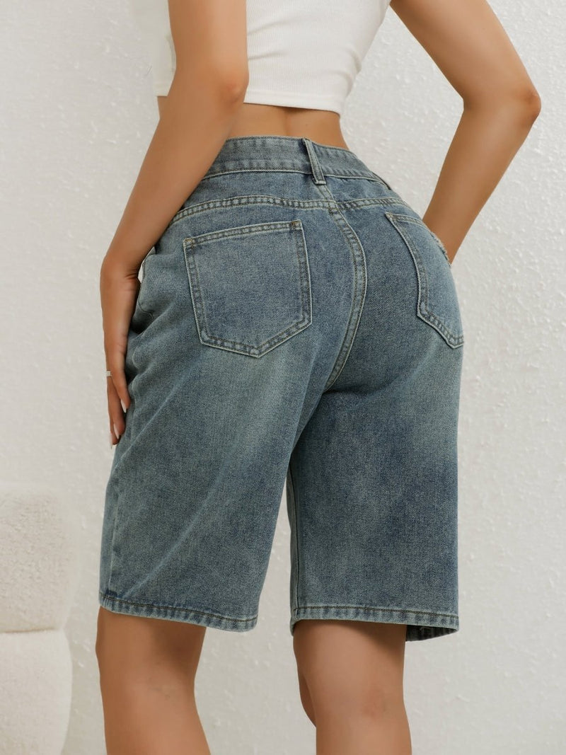 Bermuda Jeans Shorts Women High Waist