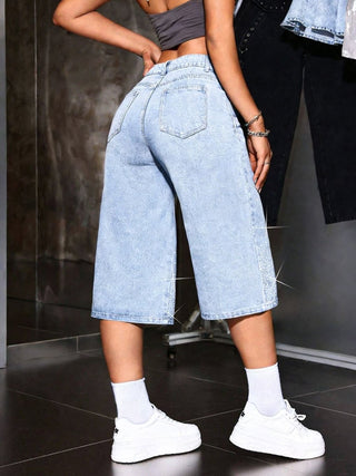 Bermuda Shorts Damen High Waist mit Strass - Cecile LavelleDenim