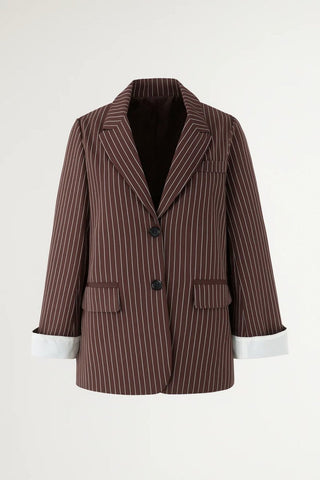 Blazer Damen Nadelstreifen Casual - Cecile LavelleBraun