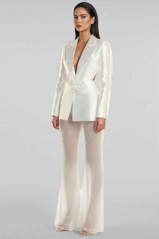 Blazer Meshhosen Set - Cecile LavelleWeiß