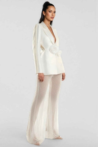 Blazer Meshhosen Set - Cecile LavelleWeiß