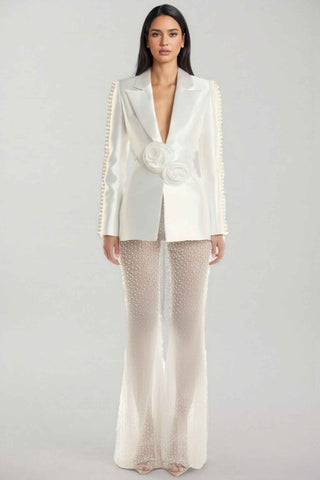 Blazer Meshhosen Set - Cecile LavelleWeiß