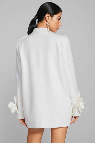 Blazer mit Blumenrevers - Cecile LavelleWeiß