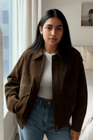 Bomberjacke Damen Braun in Braun