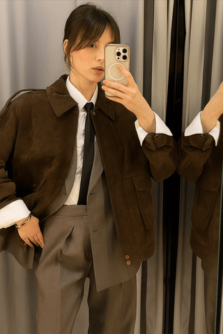 Bomberjacke Damen Braun