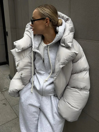 Bomberjacke Damen Oversized in Grau