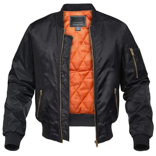 Bomberjacke Herren Regular Fit in Schwarz