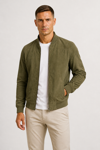 Bomberjacke Herren Slim Fit in Grün