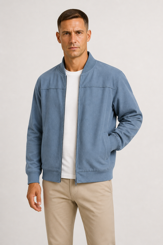 Bomberjacke Herren Slim Fit in Lichtblau