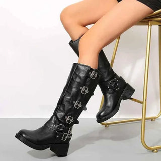 Buckle Biker Boots - Cecile LavelleSchokoladenbraun