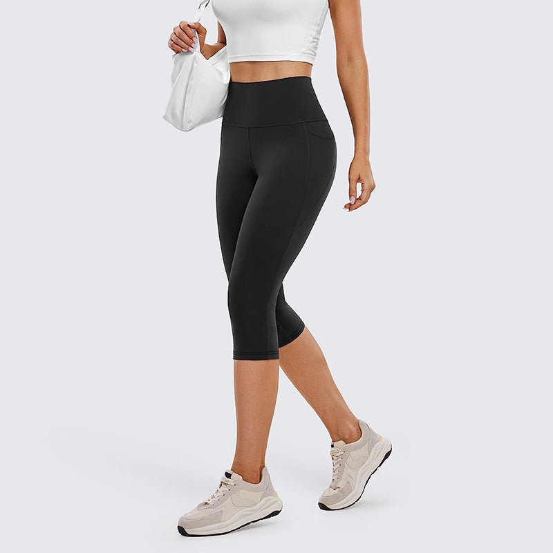 Capri Leggings for Women with High Waist and Side Pocket