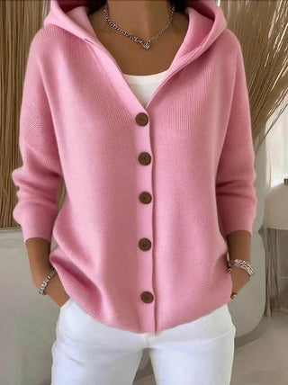 Cardigan Damen Mit Kapuze in Rosa