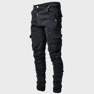 Cargo Hose Herren Slim Fit in Schwarz