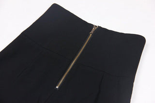 cassie – cropped top mit perlenverzierung & high - waist hose im marine - stil - Cecile LavelleSchwarz