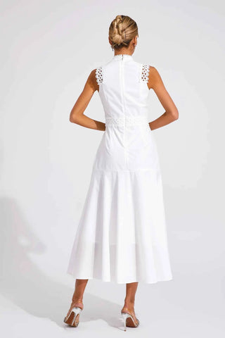 Helena – Midikleid mit Spitze und Stehkragen