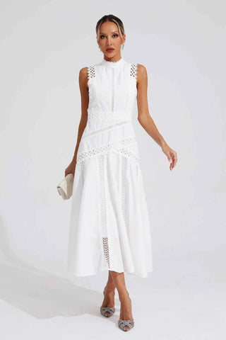 Helena – Midikleid mit Spitze und Stehkragen