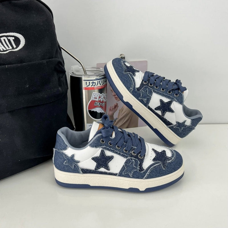 celina – jeans-sneaker med stjerneapplikation i retro-look