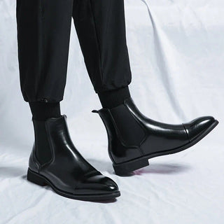 Chelsea Boots Herren Elegant Lederoptik - Cecile LavelleSchwarz