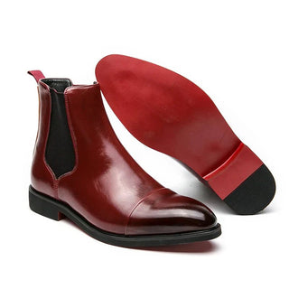 Chelsea Boots Herren Elegant Lederoptik - Cecile LavelleRot