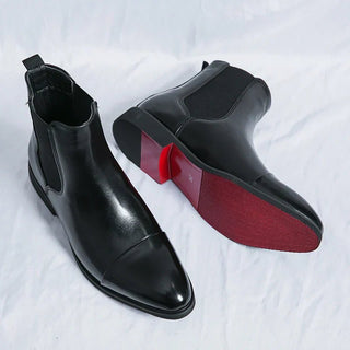 Chelsea Boots Herren Elegant Lederoptik - Cecile LavelleSchwarz