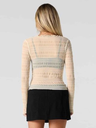 Chloé – Transparenter Longsleeve mit Rüschenstruktur - Cecile LavelleHellrosa
