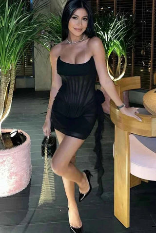 Corset Cut - Out Mini - Kleid - Cecile LavelleSchwarz