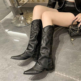 Cowboystiefel Damen Kniehoch - Cecile LavelleSchwarz