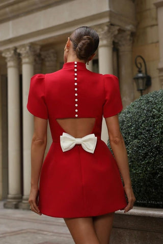 Cut - Out Minikleid Festlich Damen - Cecile LavelleRot