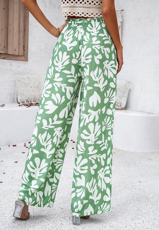 Lina – Wide Leg Hose mit Elastikbund & Statement-Print - Cecile Lavelle
