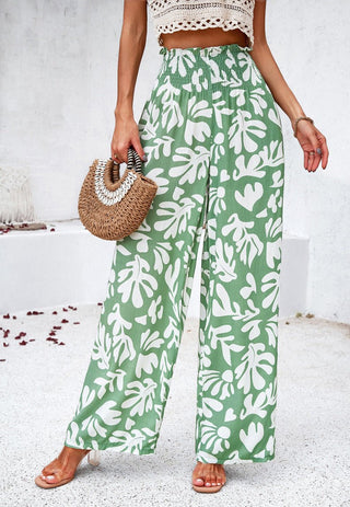 Lina – Wide Leg Hose mit Elastikbund & Statement-Print - Cecile Lavelle