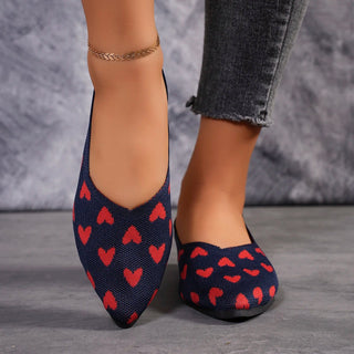 Damen Ballerinas Herzmuster Spitz - Cecile LavelleMarineblau