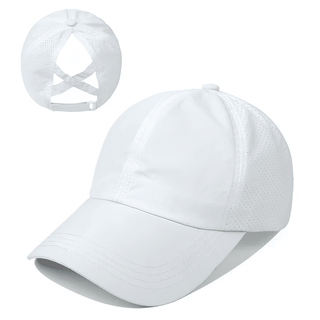 Damen Baseball Cap Atmungsaktiv mit Zopfloch - Cecile LavelleWeiß