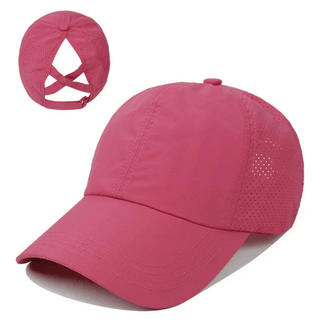 Damen Baseball Cap Atmungsaktiv mit Zopfloch - Cecile LavelleRosa