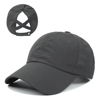 Damen Baseball Cap Atmungsaktiv mit Zopfloch - Cecile LavelleDunkelgrau