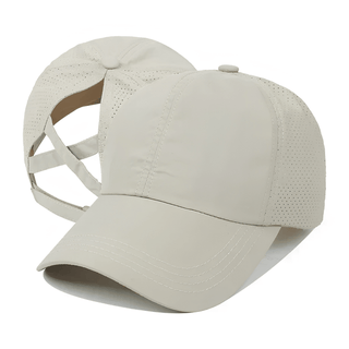Damen Baseball Cap Atmungsaktiv mit Zopfloch - Cecile LavelleKhaki